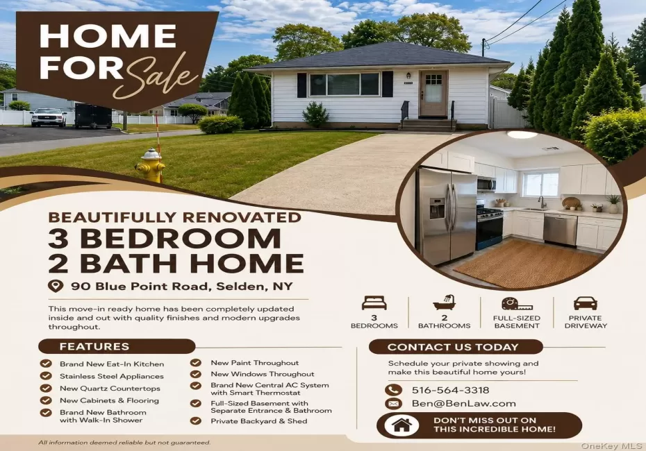 90 Blue Point Road, Brookhaven, NY, 3 Bedrooms Bedrooms, 8 Rooms Rooms,2 BathroomsBathrooms,Residential,For Rent,Blue Point,0,1035785 90 Blue Point Road, Brookhaven, NY, 3 Bedrooms Bedrooms, 8 Rooms Rooms,2 BathroomsBathrooms,Residential,For Rent,Blue Point,0,1035785