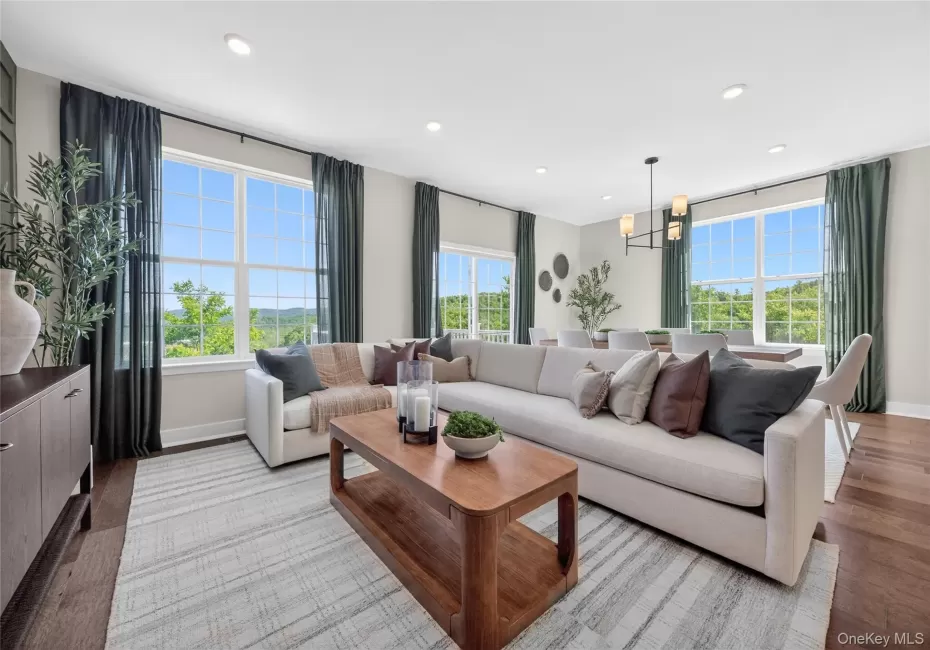 Open-concept living space featuring recessed lighting. Open-concept living space featuring recessed lighting.