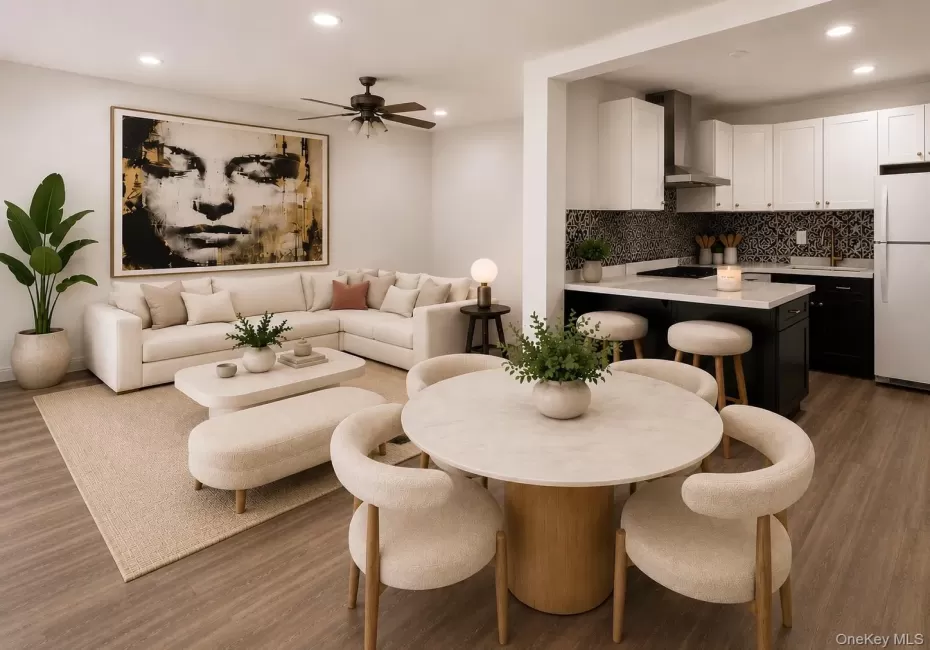 Virtually staged to show renters this is how their place could look with the scaled size furniture to fit this living room, dining room space ! Virtually staged to show renters this is how their place could look with the scaled size furniture to fit this living room, dining room space !