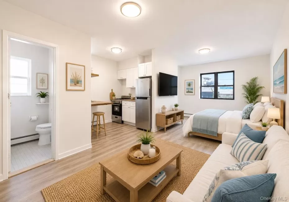 A functional space with new floors, and updated kitchen, and everything you need to enjoy the beach all year round.This photo is virtually staged A functional space with new floors, and updated kitchen, and everything you need to enjoy the beach all year round.This photo is virtually staged