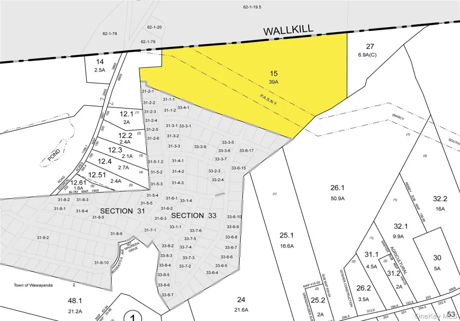 Tax map highlighted in yellow Tax map highlighted in yellow