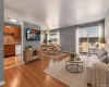 Virtually Edited Living Area: Living Area, Dining Area, Hardwood Floors Under Carpet. Virtually Edited Living Area: Living Area, Dining Area, Hardwood Floors Under Carpet.