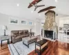 Large living room with fireplace Large living room with fireplace