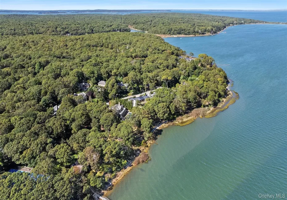 Aerial view of property and surrounding area with a heavily wooded area and a nearby body of water Aerial view of property and surrounding area with a heavily wooded area and a nearby body of water