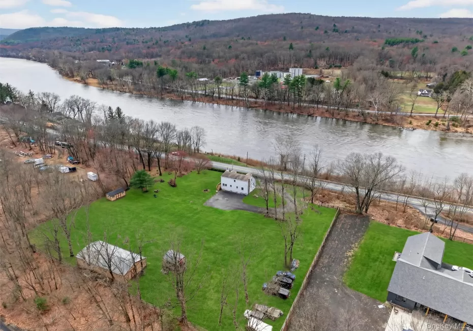 Beautiful river view featuring the home and yard that overlooks the Delaware River Beautiful river view featuring the home and yard that overlooks the Delaware River