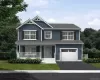 View of front of home featuring covered porch, a standing seam roof, driveway, a garage, and a metal roof View of front of home featuring covered porch, a standing seam roof, driveway, a garage, and a metal roof