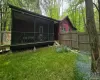Screened deck overlooking fenced back yard Screened deck overlooking fenced back yard