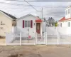 View of front of home featuring a gate and a fenced front yard View of front of home featuring a gate and a fenced front yard