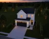 Two-story residence featuring white siding and a dark roof Two-story residence featuring white siding and a dark roof