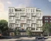 Contemporary multi-story building featuring a light-colored facade with numerous windows and private balconies Contemporary multi-story building featuring a light-colored facade with numerous windows and private balconies