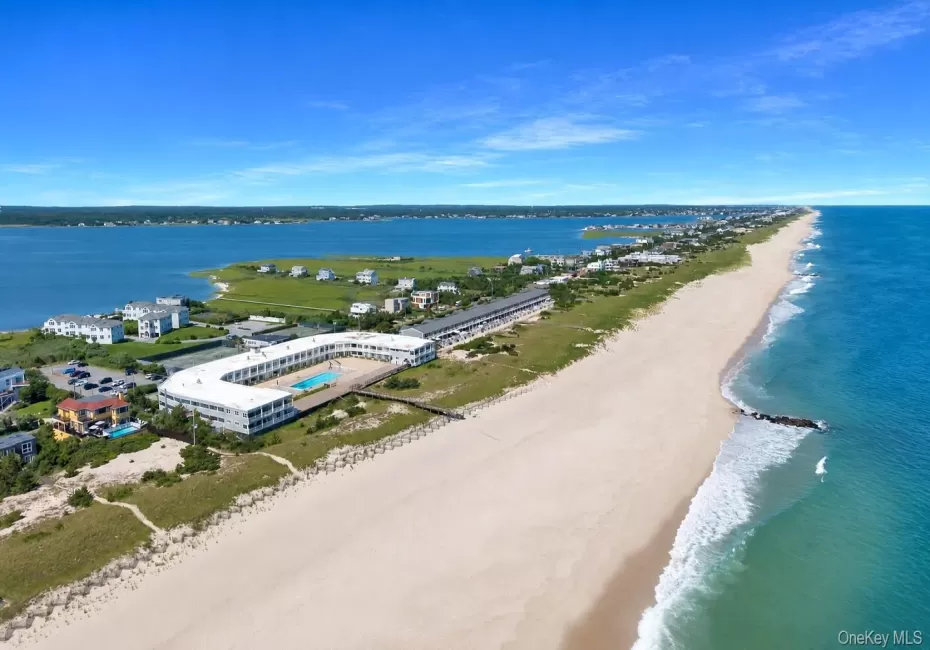 Ariel View Of Westhampton House and the private ocean front beach Ariel View Of Westhampton House and the private ocean front beach