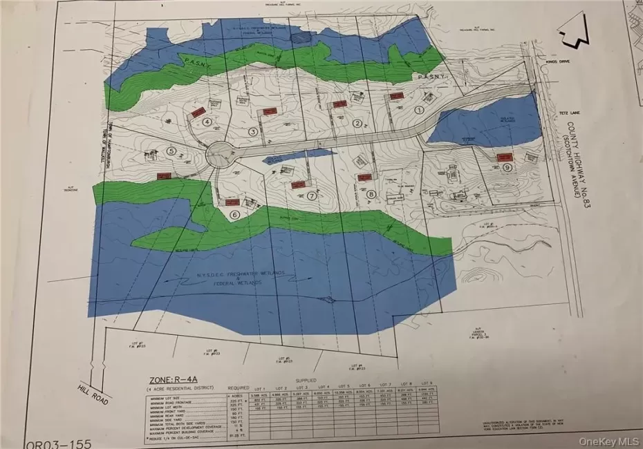 MAP OF 9 LOTS CONSERVATIVE OR 10 LOTS CLUSTERING MAP OF 9 LOTS CONSERVATIVE OR 10 LOTS CLUSTERING