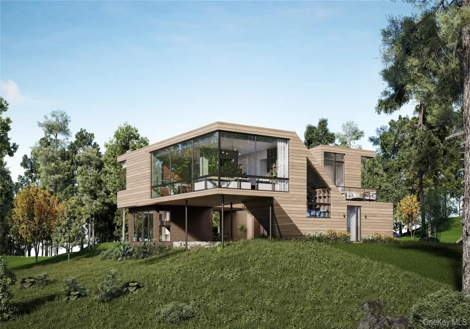 The main living volume rises from the earth, providing a commanding view of the landscape. The main living volume rises from the earth, providing a commanding view of the landscape.