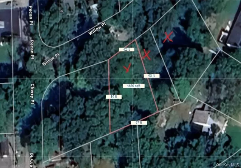 Showing all three lots with an X And the Dimension of 1 of the lots Showing all three lots with an X And the Dimension of 1 of the lots