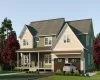 View of front of home featuring a porch, roof with shingles, a garage, and driveway View of front of home featuring a porch, roof with shingles, a garage, and driveway