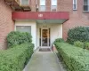 View of exterior entry featuring brick siding View of exterior entry featuring brick siding